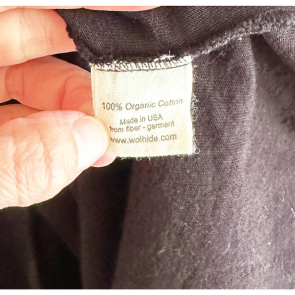 Wol Hide Maxi Dress Large Oversized Organic Cotton Black Lagenlook Minimalist - Picture 5 of 10